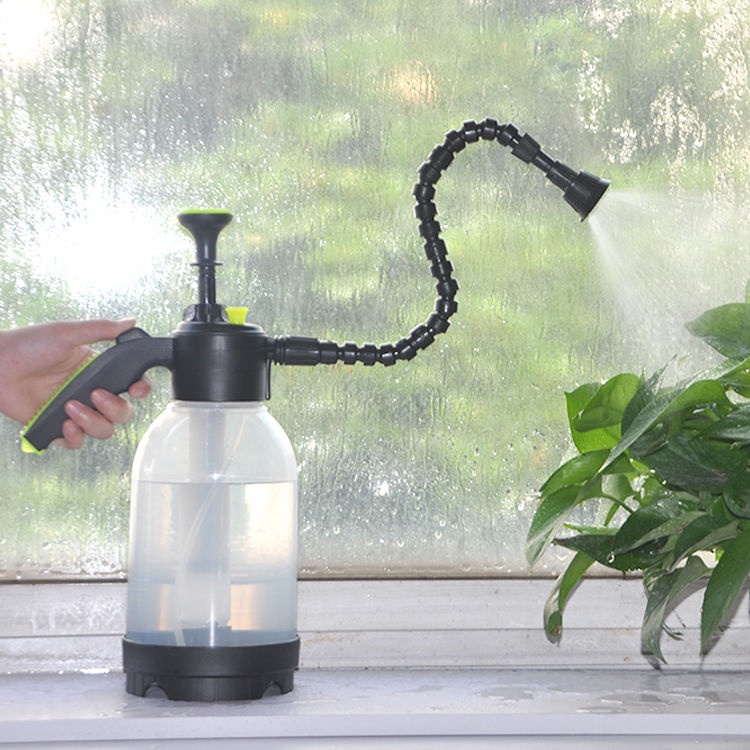 長嘴萬向噴壺2L透明加厚塑膠手動高壓噴霧器氣壓式園藝灑水噴水壺