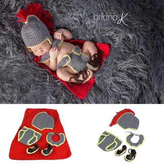 『寶寶寫真』 紅色披風騎士 四件組 新生兒寫真 拍攝服/滿月服/團體服/寶寶團體照 QBABY SHOP