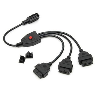 汽車OBD2 ELM327 一分三 公對母 8芯 16PIN 16P 延長線 連接線 (50CM-帶開關)(粗款)