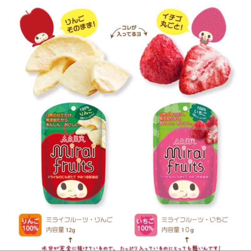 現貨-未來果實 日本熱賣嬰幼兒天然水果乾/草莓/蘋果/橘子