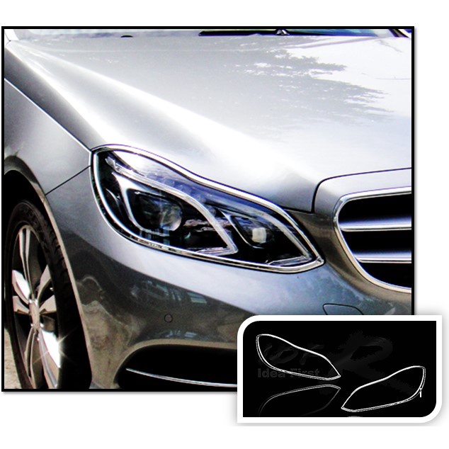 圓夢工廠 Benz 賓士 E W212 13~16 E350 E400 E500 E63 改裝鍍鉻銀 車燈框 前燈框飾貼