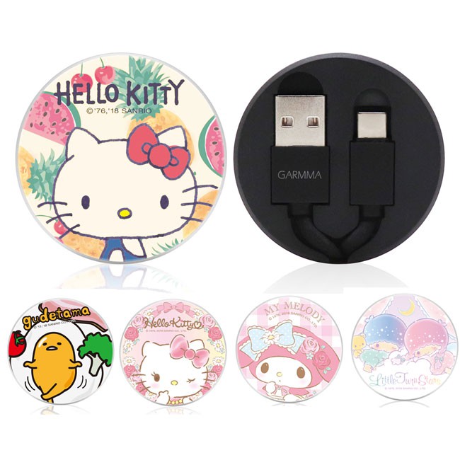 北車 GARMMA Hello Kitty 三麗鷗家族 Type-C 伸縮式 充電 傳輸線 TYPEC  S9+ N9