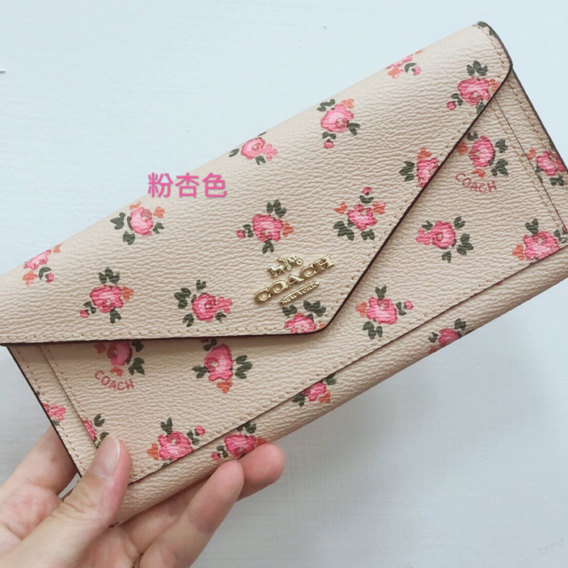 正品代購 Coach 信封碎花長夾 蝦皮購物