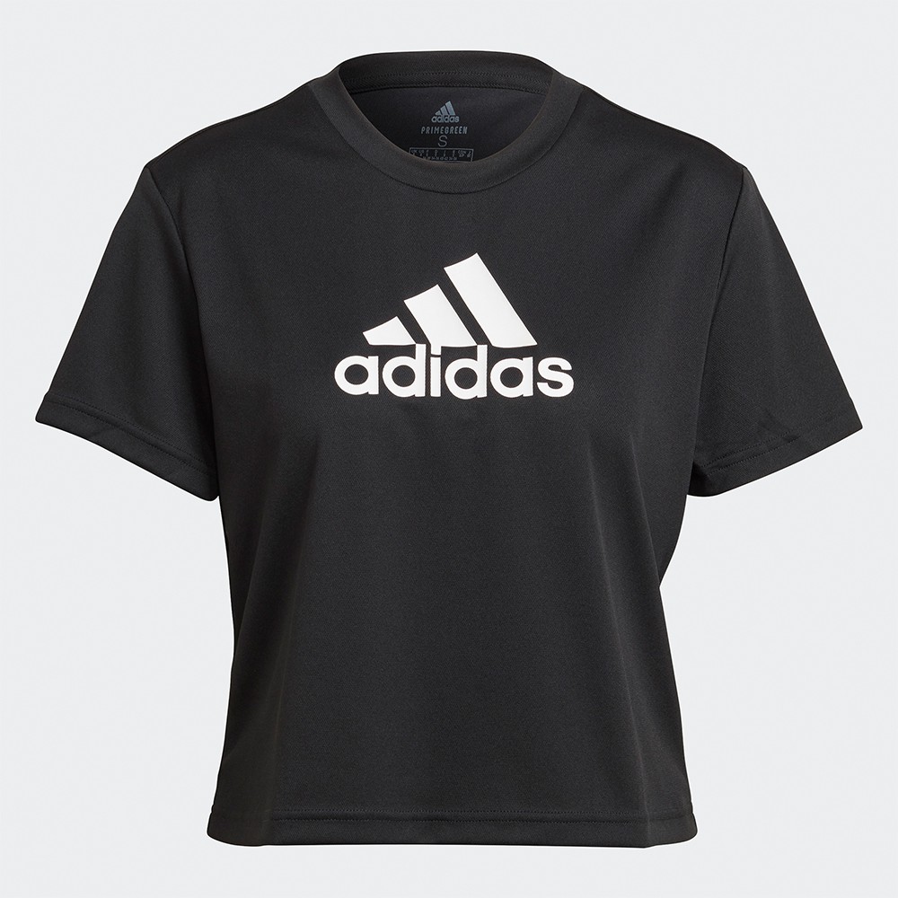 Adidas AEROREADY 女裝 短袖 T恤 休閒 短版 吸濕排汗 黑【運動世界】GL3830