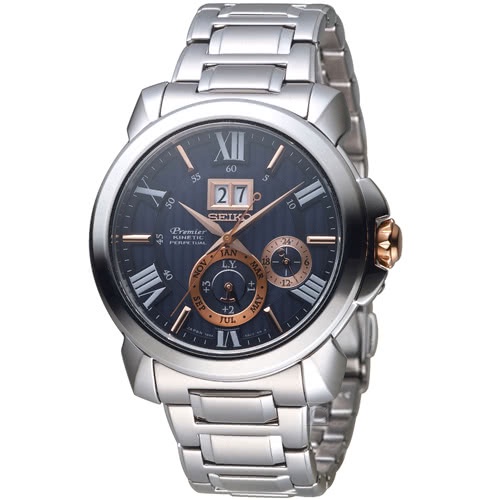 私訊甜甜價SEIKO 精工 Premier人動電能萬年曆腕錶(7D56-0AE0A)SNP153J1