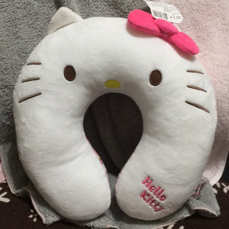 可愛KT 頸枕 Hello Kitty 12英吋 卡通電繡頸枕