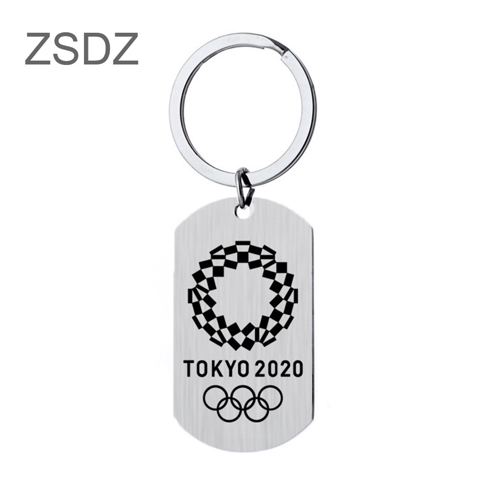 日本 2020 年東京奧運不銹鋼吊墜鑰匙扣鑰匙圈紀念品男女通用女士男士鑰匙扣珠寶禮物
