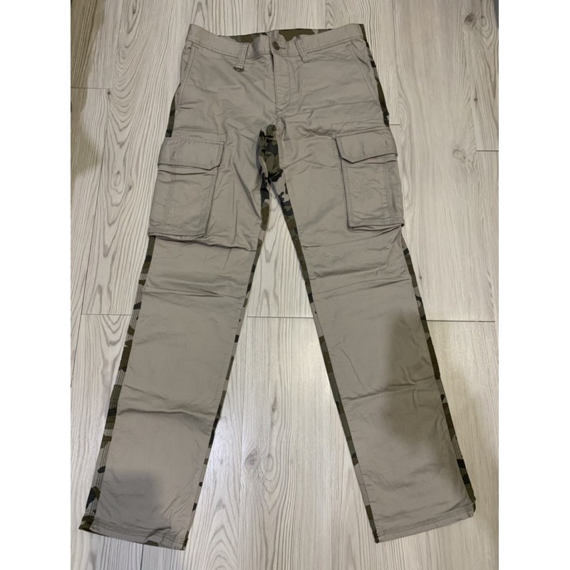 Sophnet 14SS camouflage mix slim-fit cargo 卡其 迷彩 拼接 口袋工作褲