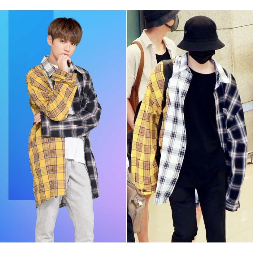 預購 Bts 防彈少年團柾國bts World Suga 拚色格子襯衫外套私服同款jungkook 閔玧其 蝦皮購物