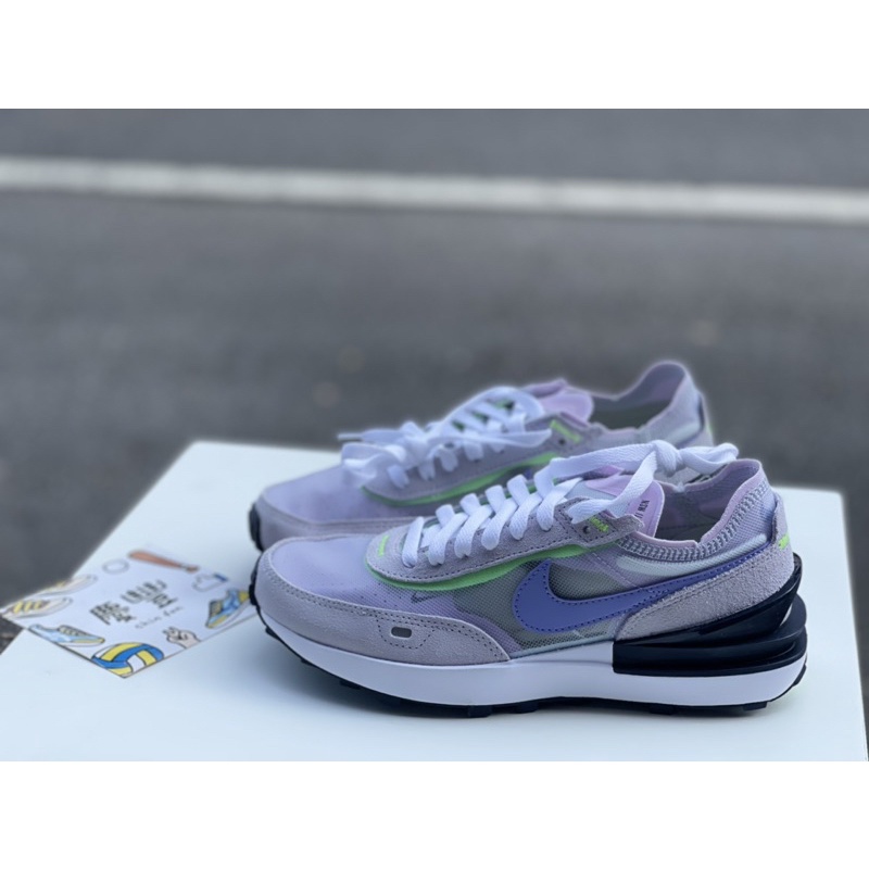 大罐體育👟Nike Wmns Waffle One 女 復古 解構 百搭 半透明 運動鞋 DC2533-004 紫 米白