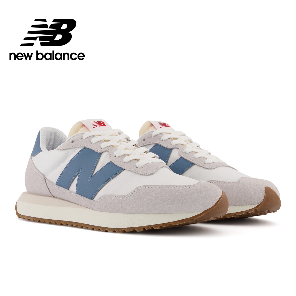 【New Balance】 NB 復古運動鞋_中性_灰白/藍綠_MS237GD-D楦 237