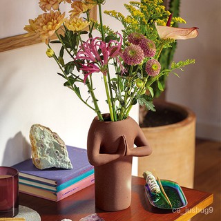西班牙DOIY Namasste瑜伽陶土花器花瓶花盆藝術現代桌面擺件簡約創意居家 6dzY