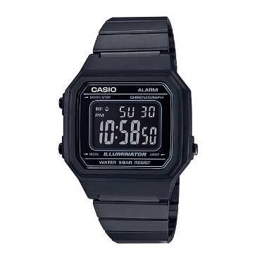 【CASIO 卡西歐】復古方型數位電子錶 黑 B650WB-1BDF