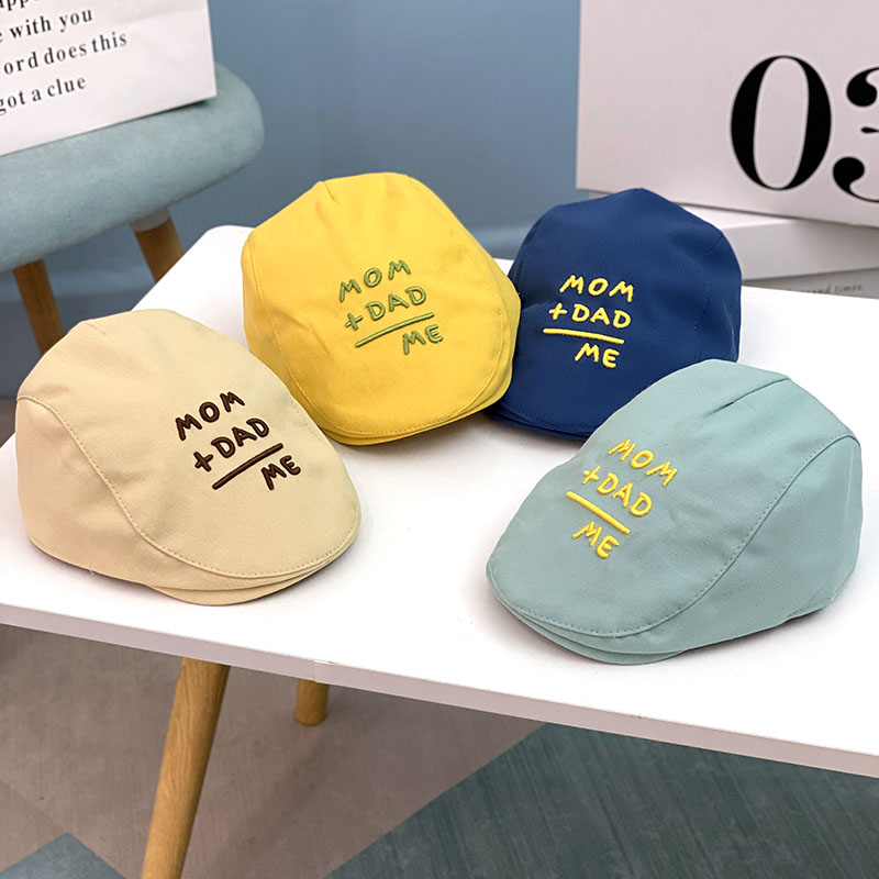 韓版男童女童貝雷帽 寶寶帽子 夏季新款兒童個性字母裝飾帽【IU貝嬰屋】