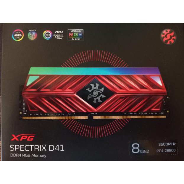 二手 ADATA威剛 XPG SPECTRIX D41 DDR4-3600 8GX2