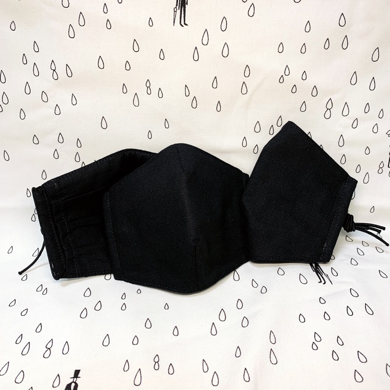 《JIN JIN》新版✨兩用立體布口罩 素黑