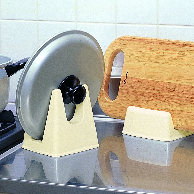 日本製｜INOMATA  廚房用 白色 鍋蓋立架 砧板置放架 萬用立體多用途架