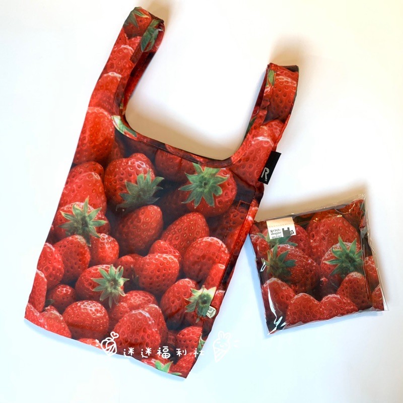Rootote ROO-shopper mini 鮮紅欲滴滿版草莓折疊小購物袋