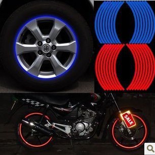 摩托車輪貼紙改裝踏板輪圈反光貼紙輪轂輪圈貼輪胎貼10寸-18