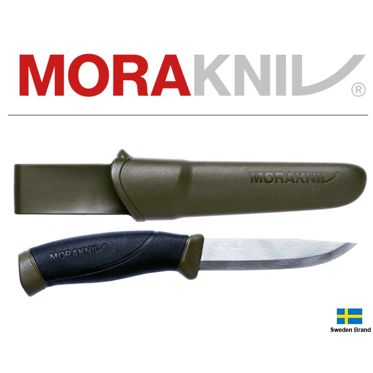 Morakniv瑞典莫拉刀Companion MG不鏽鋼10.4cm刃長軍綠色柄鞘【Mor12215】