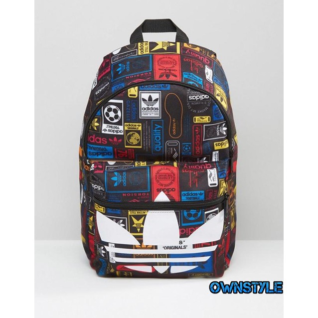 【OwnStyle】新Adidas Originals Backpack 後背包- 迷彩塗鴉 側肩背 大logo(預購)