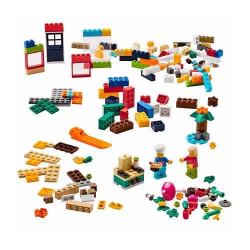 IKEA &amp; LEGO BYGGLEK 積木 201件組, 多種顏色 + BYGGLEK Lego®積木遊戲盒 3件組