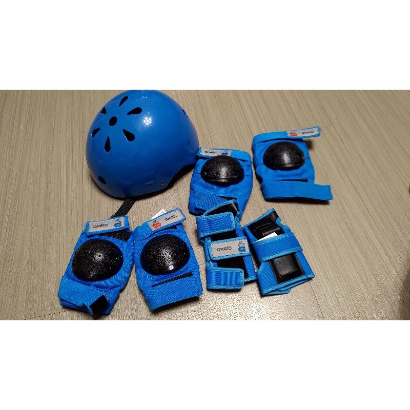 二手 迪卡儂購入 幼兒腳踏車/滑板車防護頭盔安全帽+護具三套組