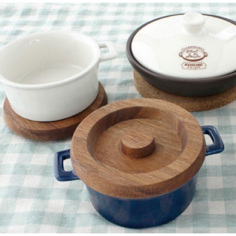 ⭐️現貨⭐️日本製 質樸木蓋 陶瓷 烤皿 烤盤 焗烤 烤布丁