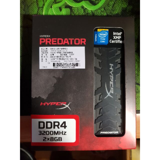 金士頓hyperx predator   ddr4 3200 8gx2