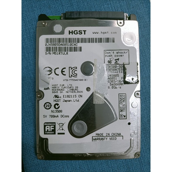 HGST 筆電用2.5吋SATA硬碟500G