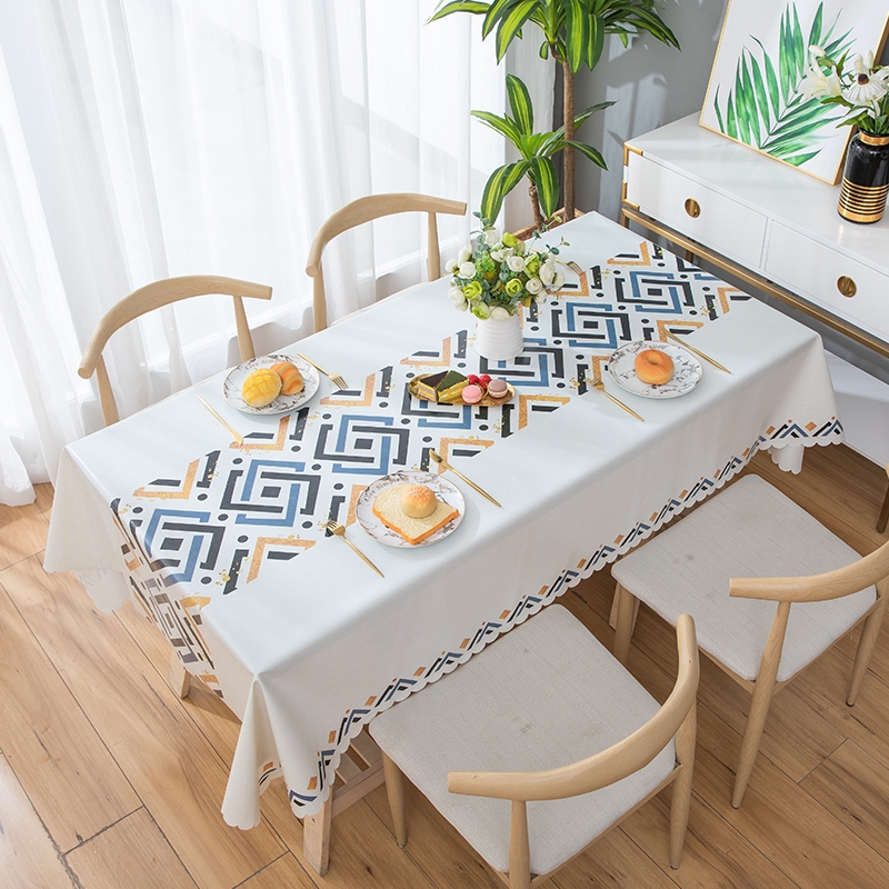 桌布家用餐桌布防水防燙防油免洗pvc茶幾墊北歐網紅ins長方形塑料餐桌布布藝多規格桌椅防塵布簡約現代蓋布家居裝飾