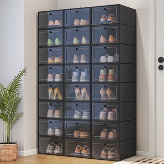 塑料鞋盒宿捨鞋子收納神器傢用門口簡易鞋架省空間鞋櫃收納盒透明