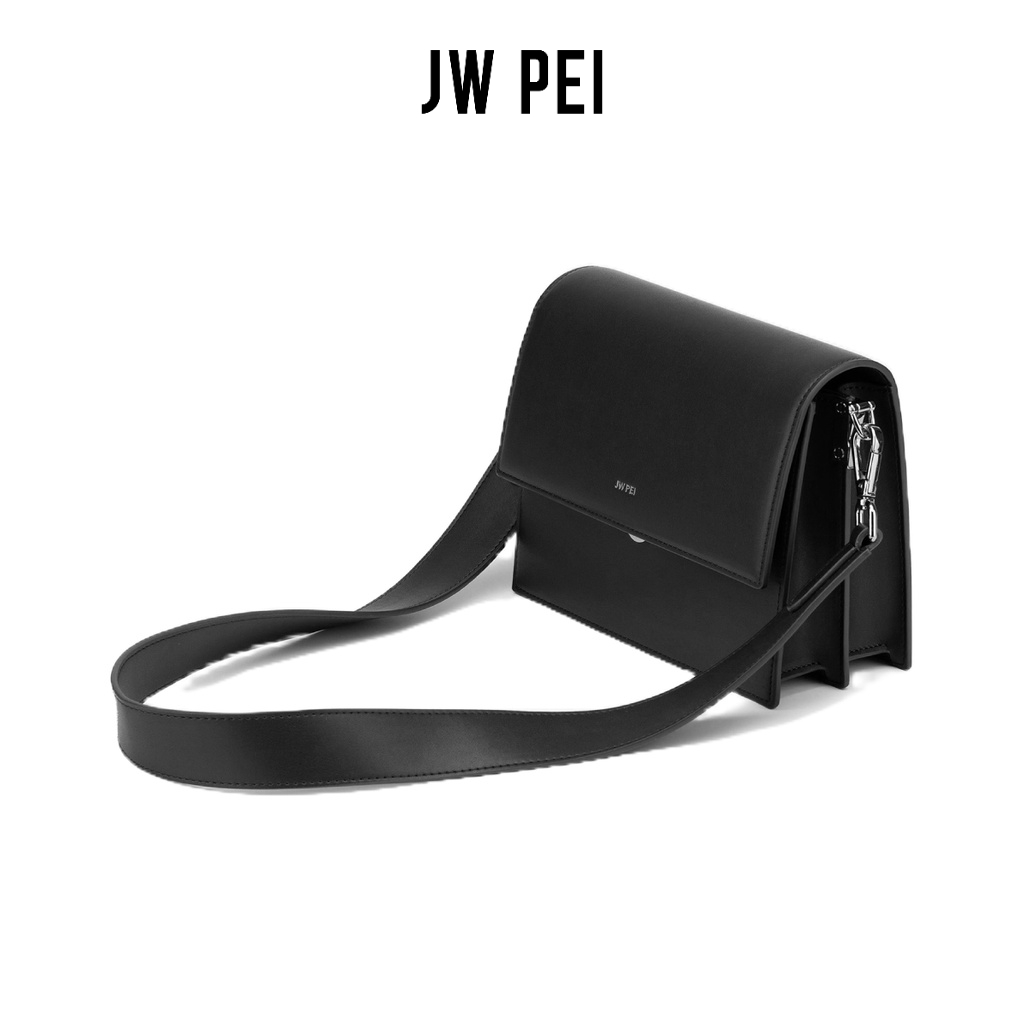 【JW PEI】 Mini Flap系列 迷你翻蓋包 - 黑色 - 女士 包包 單肩包 斜背包 斜挎包 小方包 素皮 女