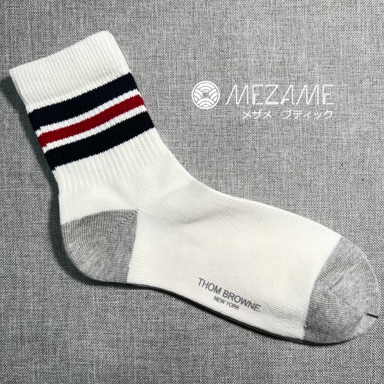 [MEZAME] 紐約 THOM BROWNE 條紋 基本款 襪子 男女襪 中筒 OUTLET 特價 代購 難得少量