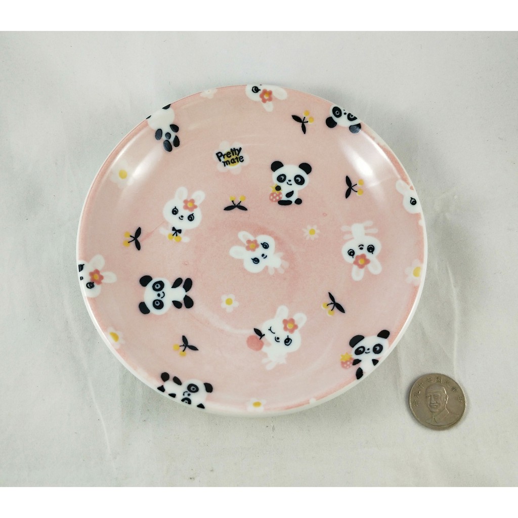 熊貓 盤子 貓熊 小盤 盤子 盤 圓盤 菜盤 餐盤 水果盤 餐具 廚具 日本製 陶瓷 可用 微波爐 電鍋