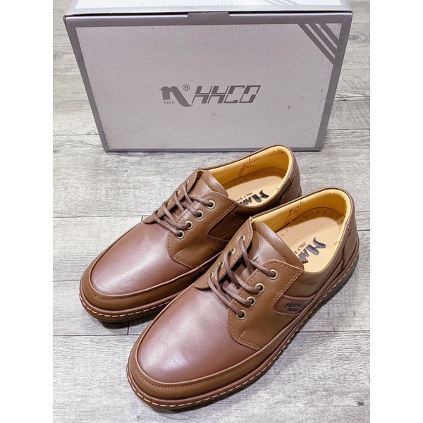 HHCO-904-棕色 現貨 綁帶 休閒鞋 皮革 皮鞋 工作鞋 面試鞋 健走鞋 手工 台灣製造 縫線 (904-54)