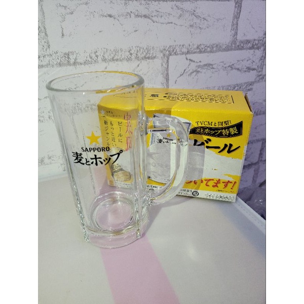 日本帶回SAPPORO 三寶樂啤酒金麥啤酒杯 冷製札幌啤酒杯