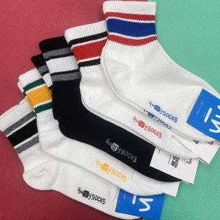 粗條紋 簡約設計感 運動風 健身襪 韓國襪子 長筒襪 條紋襪