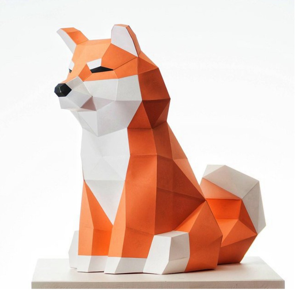 大型柴犬DIY紙模型 厚磅紙卡 柴犬紙模型 立體紙模型 3D紙模型 柴柴 柴犬周邊 材料包 打發時間