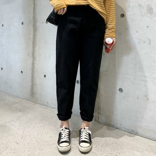 CCGIRL中大尺碼 純色系列牛仔休閒褲(有後鬆緊)- 共2款2色 - 適L～5L《79025長褲/879025九分褲》