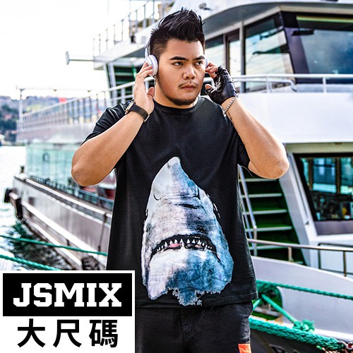 JSMIX大尺碼服飾-巨齒鯊純棉短T M92JT1484