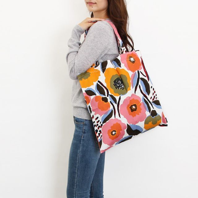 芬蘭印花品牌 Marimekko 玫瑰園 帆布包 側背包 肩背包