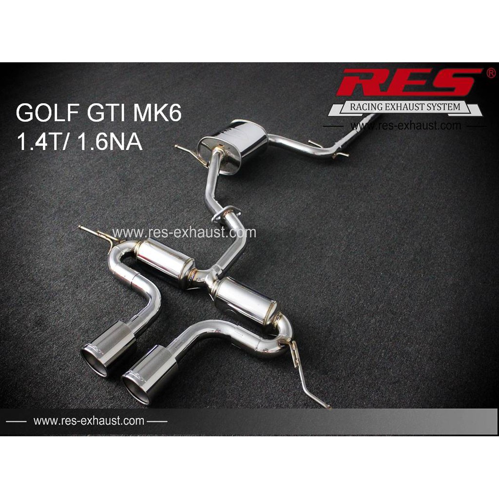 【RES排氣管】 GOLF GTI MK6 1.4T/ 1.6NA 不鏽鋼/鈦合金 當派 中尾段 電子閥門 車宮