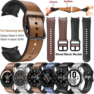 適用於 Samsung Galaxy Watch 4 classic 42mm 46mm 錶帶的 20mm 皮革錶帶,
