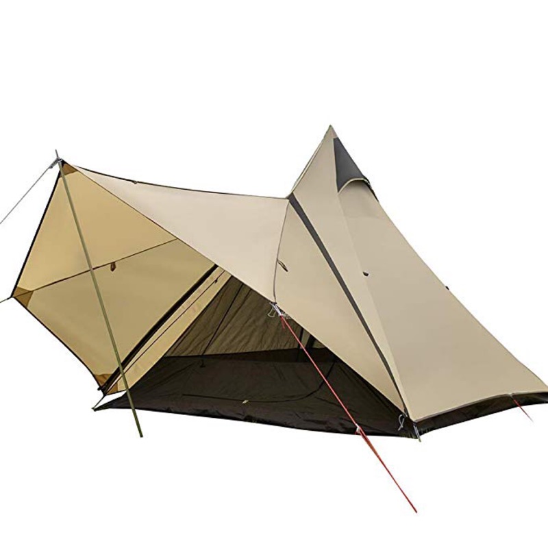 日本代購Vidalido戶外露營帳篷 印地安帳一極沙色帳篷3～4人小巧儲存輕鬆搭建