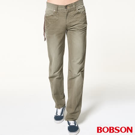 【BOBSON】男款 直筒牛仔褲 綠色 38吋腰