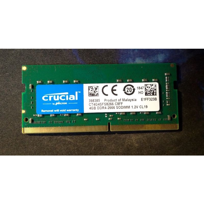 [二手]記憶體  美光  Micron Crucial DDR4 4g-2666  SO-DIMM 筆記型記憶體