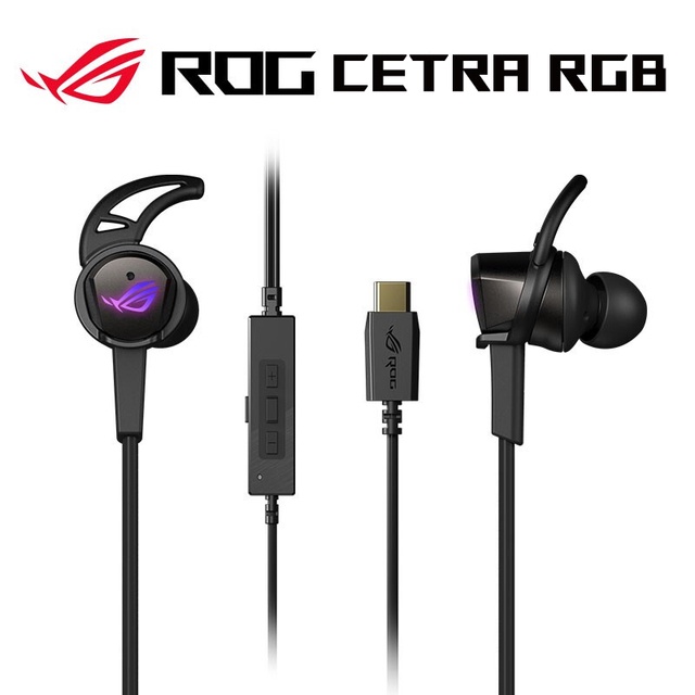 華碩 Rog Cetra RGB 耳機適用於 Rog Phone 5/3/2 Type-C 遊戲耳機 ANC 主動降噪環