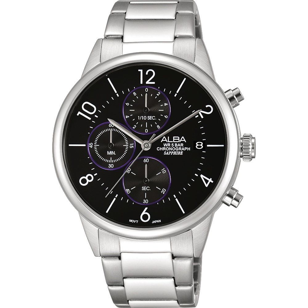 ALBA Prestige 街頭酷流行計時腕錶(AM3335X1)-黑/40mm