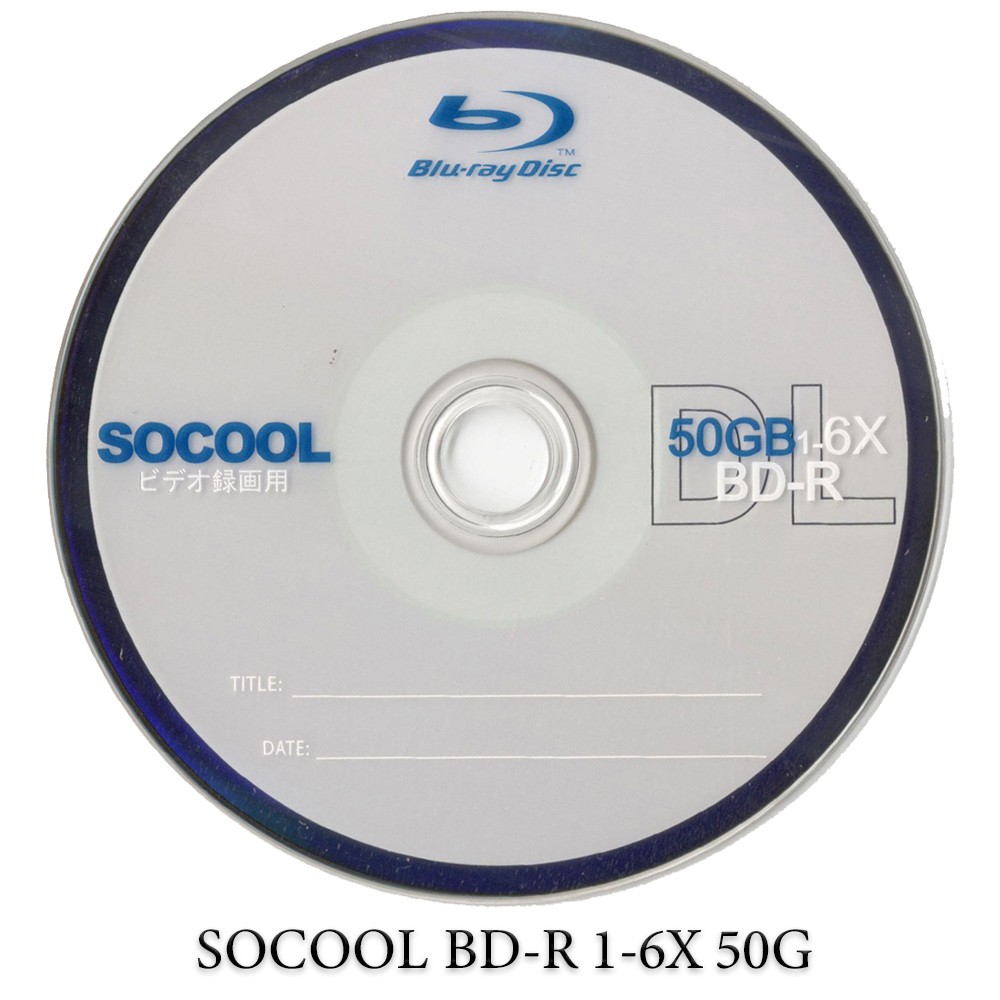 *電子發票*㊕㊝ SOCOOL 藍光 可燒錄空白光碟  BD-R DL 6X 50G